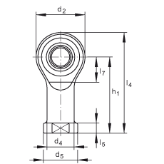 桿端軸承 GIKSR6-PS, 根據(jù) DIN ISO 12 240-4 標準，特種鋼材料，帶右旋內(nèi)螺紋，免維護