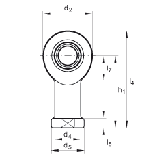 桿端軸承 GIR12-DO, 根據(jù) DIN ISO 12 240-4 標(biāo)準(zhǔn)，帶右旋內(nèi)螺紋，需維護(hù)