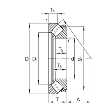 推力調(diào)心滾子軸承 29328-E1, 根據(jù) DIN 728/ISO 104 標(biāo)準(zhǔn)的主要尺寸，單向，可分離