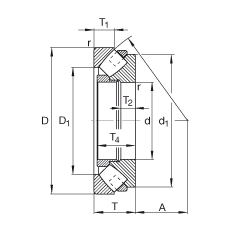 推力調(diào)心滾子軸承 29376-E-MB, 根據(jù) DIN 728/ISO 104 標(biāo)準(zhǔn)的主要尺寸，單向，可分離