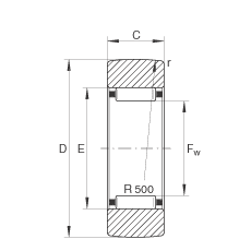 支撐型滾輪 RSTO17, 無軸向引導(dǎo)，外圈無擋邊