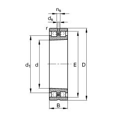 圓柱滾子軸承 NN3022-AS-K-M-SP, 根據(jù) DIN 5412-4 標(biāo)準(zhǔn)的主要尺寸, 非定位軸承, 雙列，帶錐孔，錐度 1:12 ，可分離, 帶保持架，減小的徑向內(nèi)部游隙，限制公差