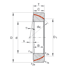 角接觸關(guān)節(jié)軸承 GE190-SW, 根據(jù) DIN ISO 12 240-2 標(biāo)準(zhǔn)，免維護(hù)