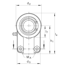 液壓桿端軸承 GIHNRK16-LO, 根據(jù) DIN ISO 12 240-4 標(biāo)準(zhǔn)，帶右旋螺紋夾緊裝置，需維護(hù)