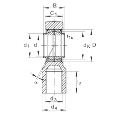 液壓桿端軸承 GIHNRK110-LO, 根據(jù) DIN ISO 12 240-4 標(biāo)準(zhǔn)，帶右旋螺紋夾緊裝置，需維護(hù)