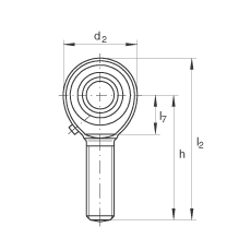 桿端軸承 GAKL18-PB, 根據(jù) DIN ISO 12 240-4 標準，帶左旋外螺紋，需維護