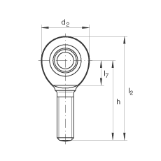 桿端軸承 GAR80-UK-2RS, 根據(jù) DIN ISO 12 240-4 標(biāo)準(zhǔn)，帶右旋外螺紋，免維護(hù)，兩側(cè)唇密封