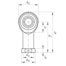 桿端軸承 GIKPR30-PW, 根據(jù) DIN ISO 12 240-4 標(biāo)準(zhǔn)，帶右旋小螺距內(nèi)螺紋，需維護