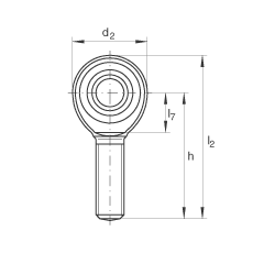 桿端軸承 GAKL6-PW, 根據(jù) DIN ISO 12 240-4 標準，帶左旋外螺紋，需維護