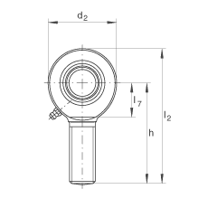 桿端軸承 GAR40-DO-2RS, 根據(jù) DIN ISO 12 240-4 標準，帶右旋外螺紋，需維護，兩側唇密封