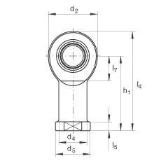 桿端軸承 GIL8-UK, 根據(jù) DIN ISO 12 240-4 標(biāo)準(zhǔn)，帶左旋內(nèi)螺紋，需維護(hù)