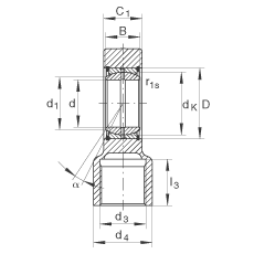 液壓桿端軸承 GIHRK110-DO, 根據(jù) DIN ISO 12 240-4 標(biāo)準(zhǔn)，帶右旋螺紋夾緊裝置，需維護(hù)