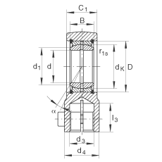 液壓桿端軸承 GIHRK40-DO, 根據(jù) DIN ISO 12 240-4 標(biāo)準(zhǔn)，帶右旋螺紋夾緊裝置，需維護(hù)