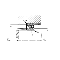 主軸軸承 HCS71902-E-T-P4S, 調(diào)節(jié)，成對或單元安裝，接觸角 α = 25°，兩側(cè)唇密封，非接觸，限制公差