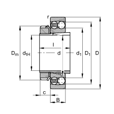 自調(diào)心球軸承 2315-K-M-C3 + H2315, 根據(jù) DIN 630 和 DIN 5415 標準的主要尺寸, 帶錐孔和緊定套