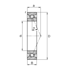 主軸軸承 HS71920-E-T-P4S, 調(diào)節(jié)，成對或單元安裝，接觸角 α = 25°，限制公差