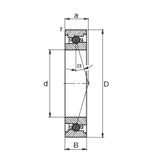 主軸軸承 HC71907-C-T-P4S, 調(diào)節(jié)，成對(duì)或單元安裝，接觸角 α = 15°，陶瓷球，限制公差