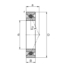 主軸軸承 HC7000-E-T-P4S, 調(diào)節(jié)，成對(duì)或單元安裝，接觸角 α = 25°，陶瓷球，限制公差