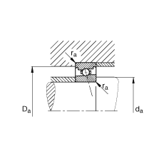 主軸軸承 HS71920-C-T-P4S, 調(diào)節(jié)，成對(duì)安裝，接觸角 α = 15°，限制公差