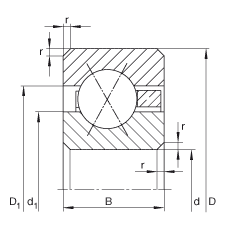 薄截面軸承 CSXG080, 四點接觸球軸承，類型X，運行溫度 -54°C 到 +120°C