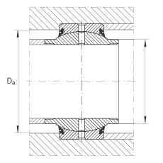 關(guān)節(jié)軸承 GE30-HO-2RS, 根據(jù) DIN ISO 12 240-1 標(biāo)準(zhǔn), 需維護(hù)，兩側(cè)唇密封