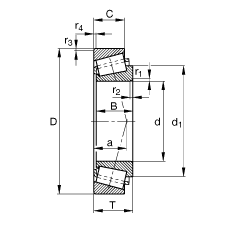 圓錐滾子軸承 32321-A, 根據(jù) DIN ISO 355 / DIN 720 標(biāo)準(zhǔn)的主要尺寸，可分離，調(diào)節(jié)或成對(duì)