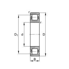 鼓形滾子軸承 20220-MB, 根據(jù) DIN 635-1 標(biāo)準(zhǔn)的主要尺寸