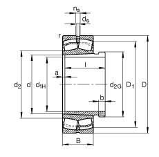 調(diào)心滾子軸承 24130-E1-K30, 根據(jù) DIN 635-2 標準的主要尺寸, 錐孔，錐度 1:30